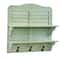 20" Vintage Window Shutter Shelving with Hooks Wall Decor
